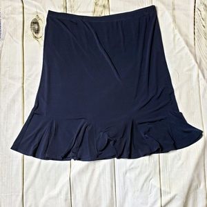 Susan Graver textured Liquid Knit with Godets Navy